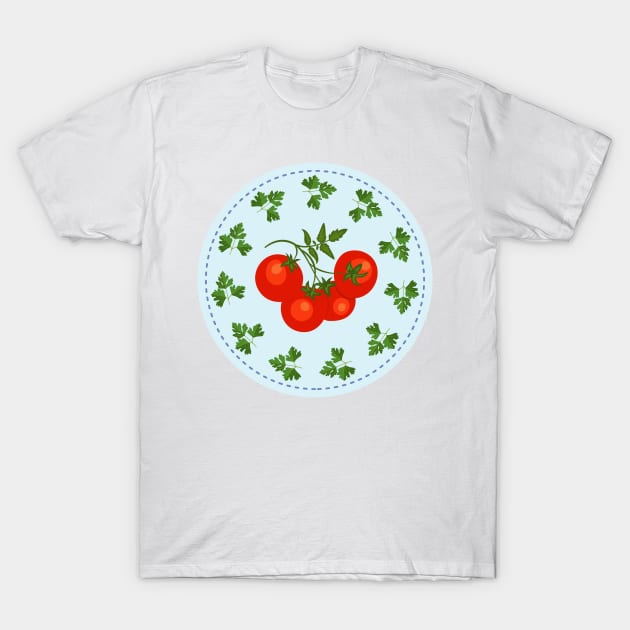 Cute Veggie Stamp T-Shirt by SWON Design